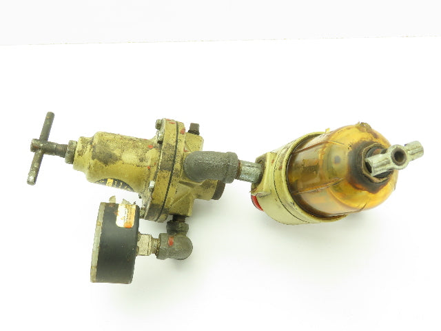 C.A. Norgren 11-002-019 Pneumatic Pressure Regulator w/Lubricator 150PSI 1/4"NPT