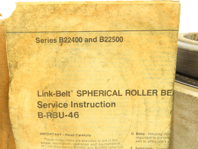 Link-Belt CB22455H Roller Bearing Cartridge Pillow Block Insert 3-7/16" Bore