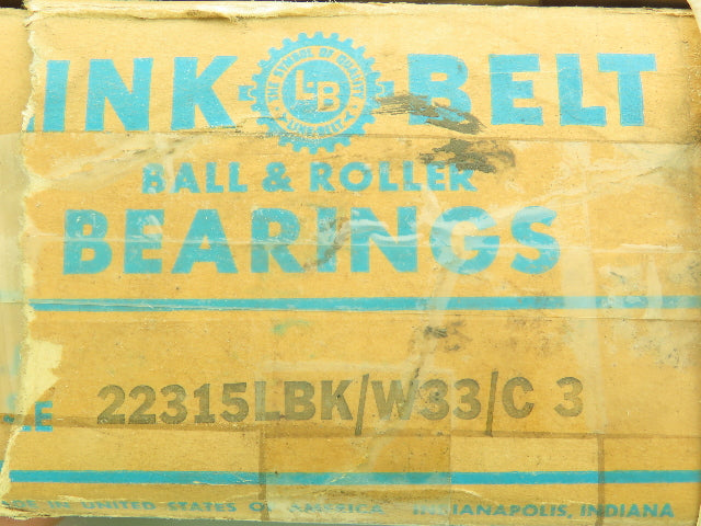 Link-Belt 22315LBKW33C3 Tapered Spherical Roller Bearing 3" Bore