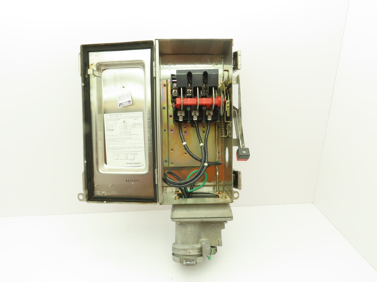 Square D HU362DSWC Safety Disconnect Switch 60 Amp 600V 3 Pole Crouse Hinds E1