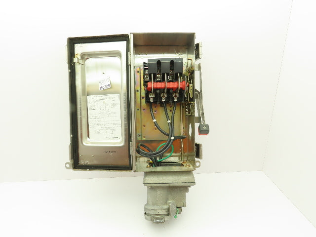 Square D HU362DSWC Safety Disconnect Switch 60 Amp 600V 3 Pole Crouse Hinds E1