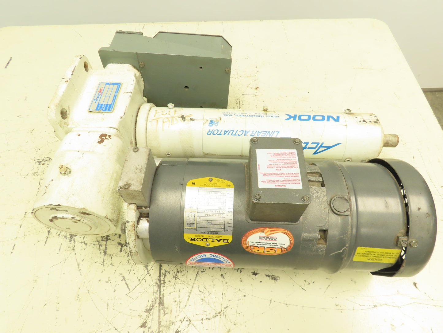 Nook Actionjac Worm Gear Screw Jack Linear Actuator Gemco Limit Baldor 230/460V