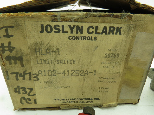 Joslyn Clark HLA-1 Heavy Duty Limit Switch 25A 600V 1P Pilot Duty A102-41252A-1