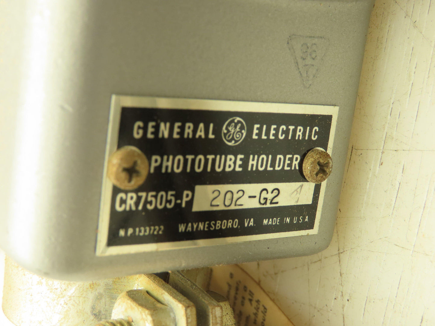 General Electric CR7505-P GE Phototube Holder Light Sensor Vintage Photo Eye