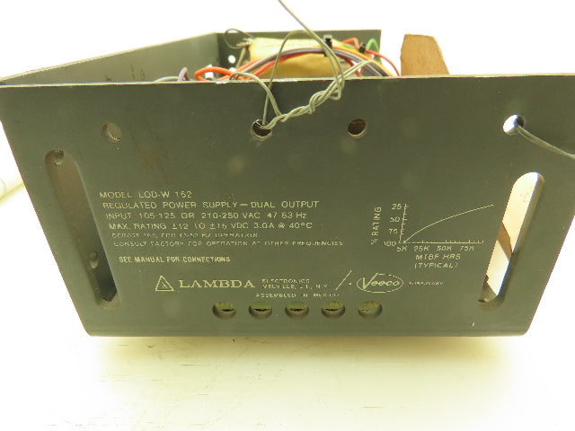 Lambda LOD-W-152 Regulated Power Supply Dual Output 12VDC 3A Amp 120/240V Input
