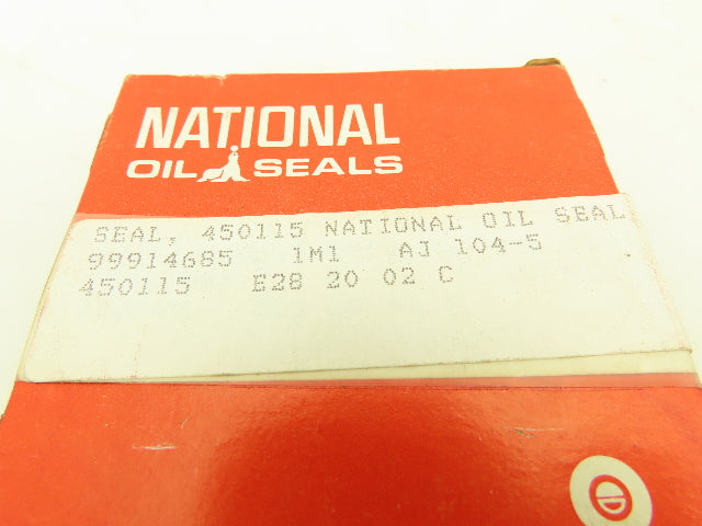 National 450115 Oil Seal 2.125 in Shaft, 2.996 in OD, 0.500 in Width, Lot of 5