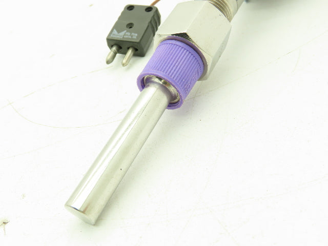 Marlin MFG M-112035-06 Type J Thermocouple Head & 4-1/4"L x 1/2"OD SS Probe Assy