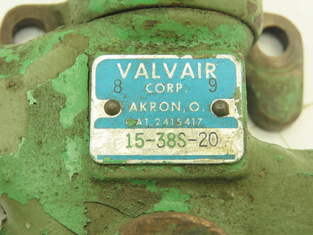 Valvair 15-38S-20 Manual 2-Pos Spring Lever Spool Valve 3/8" NPT