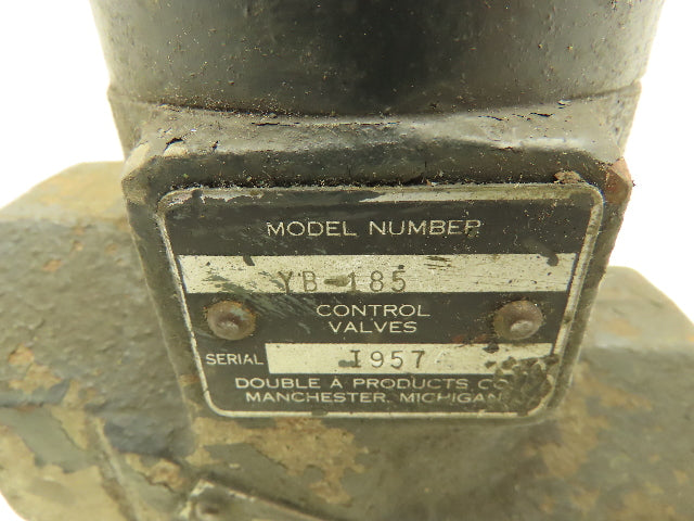 Double A YB-185 Hydraulic Manual Flow Control Valve 1-1/4" NPT