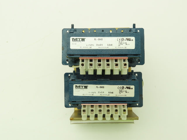 MTE RL-00403 Three Phase Line Reactor 9.0mH 4 Amp Ith=6A 600V Lot of 2