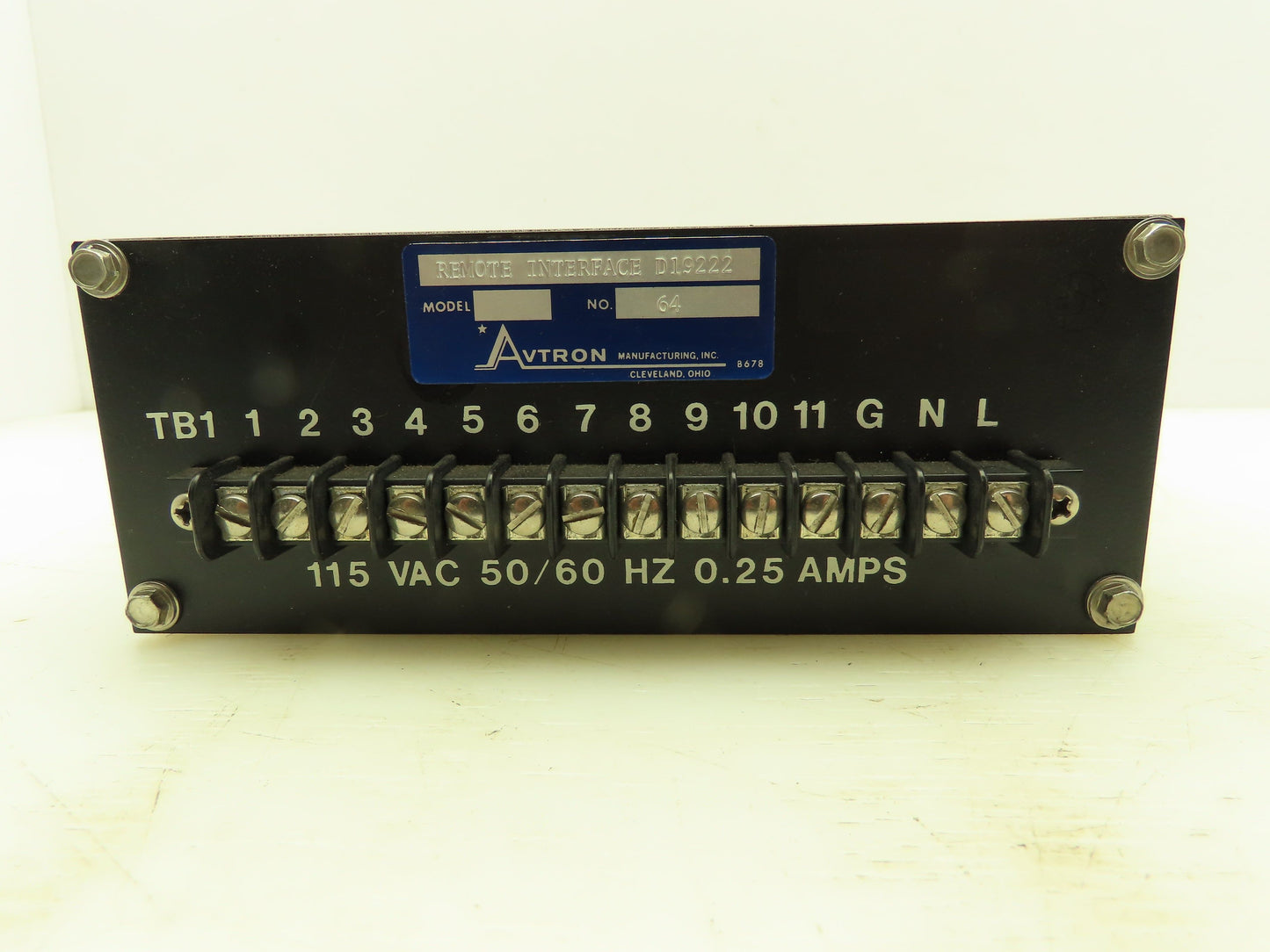 Avtron No 64 Remote Interface Module 6 Digit LED Display 115V D19222