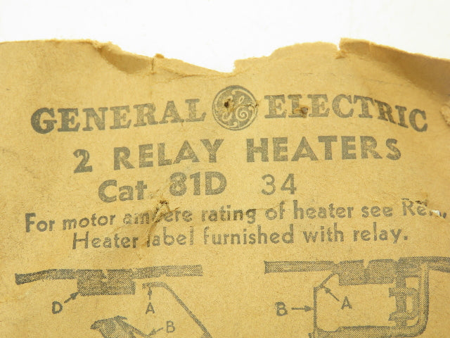 General Electric 81D34 81D 34 GE Thermal Overload Unit Heater Element Lot of 4