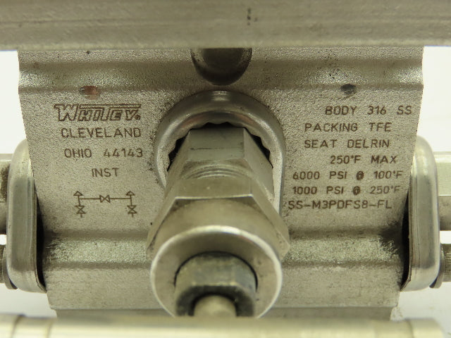 Swagelok SS-M3PDFS8-FL Stainless 316SS Manifold Control Valve 1/2"NPT 6000 PSI