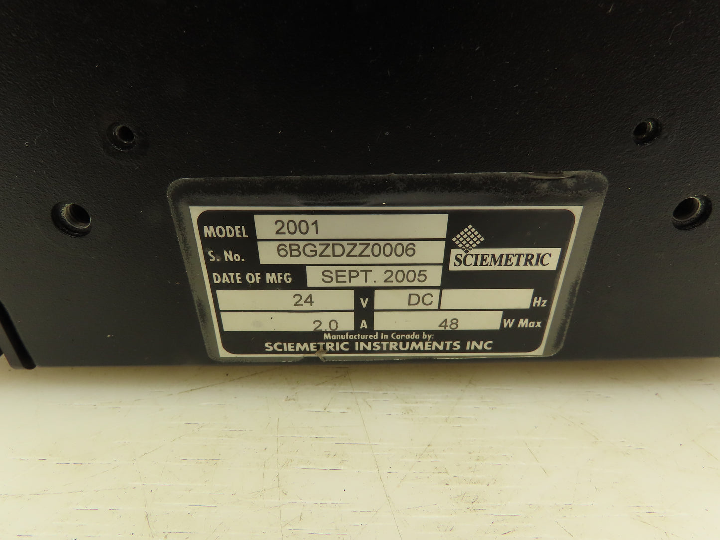 Sciemetric Instruments 2001 SigPod Monitor Control Operator Interface Windows XP