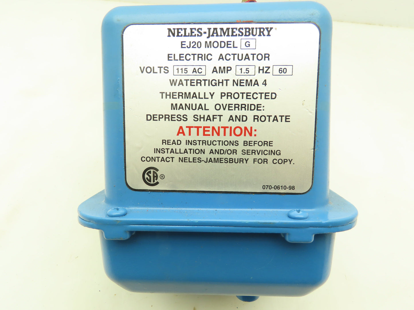 Neles Jamesbury EJ20 G Electric Valve Actuator Operator 115V 1.5A