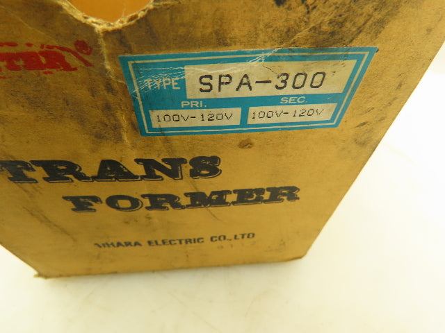 Aihara SPA-300 Center Transformer Single Phase Pri Voltage 120V Sec 120V 300 VA