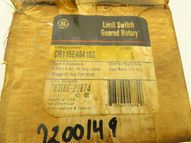General Electric CR115E484102 Rotary Limit Switch 600VAC Max