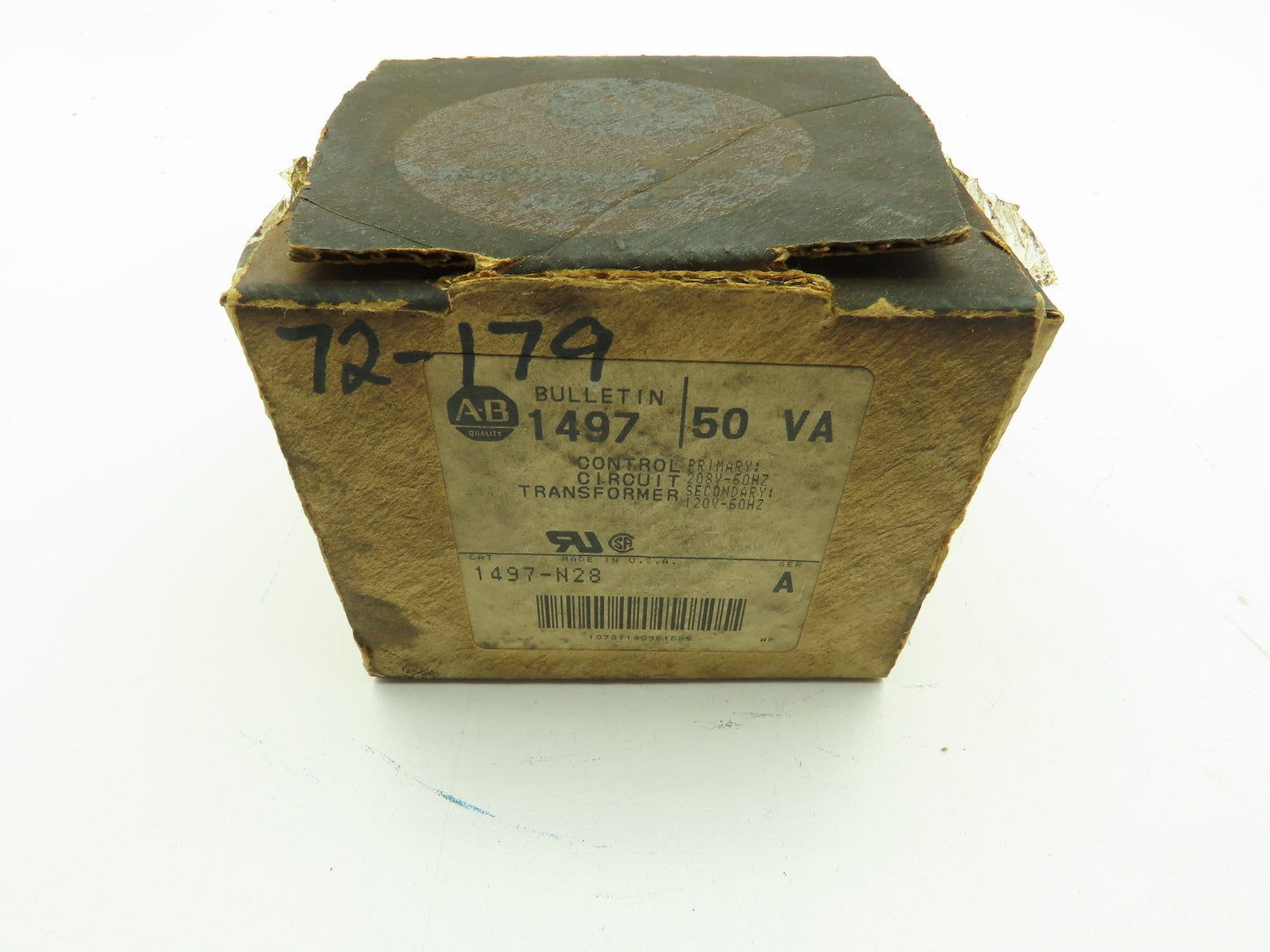 Allen Bradley 1497-N28 Ser A Control Circuit Transformer Pri 208 Sec 120 .050KVA