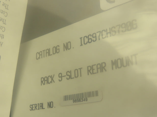 GE Fanuc IC697CHS7906 9 Slot Rack, Rear Mount