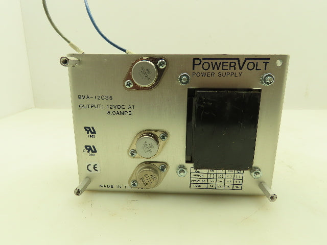 Powervolt BVA-12CS5 Power Supply 12VDC 5A Amps 10-240V Input Power Volt