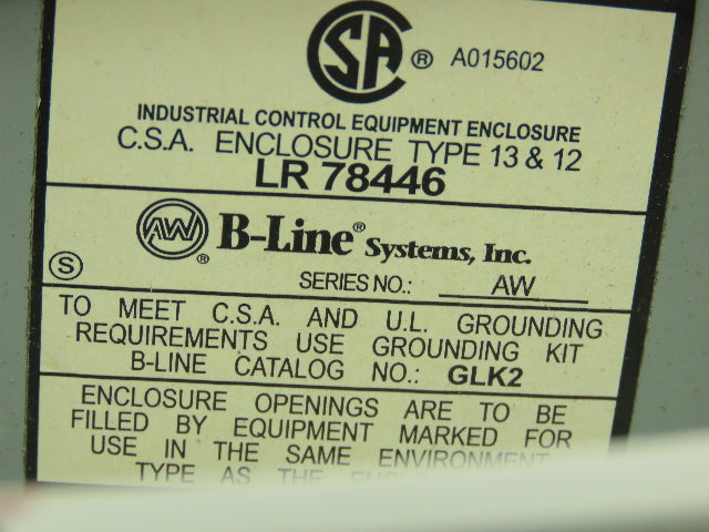 B-Line 2 Pushbutton Enclosure Control Station On/Off 800E Switch 3x3x6"