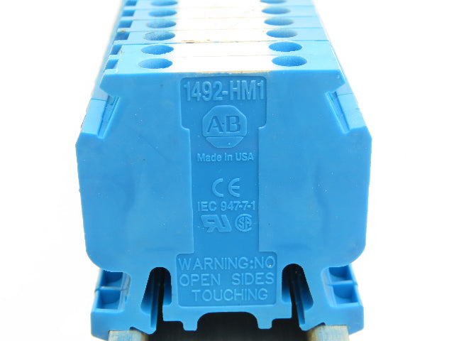 Allen Bradley 1492-HM1 (150pcs) Blue Terminal Blocks x (3) DIN Rails 30A 600V