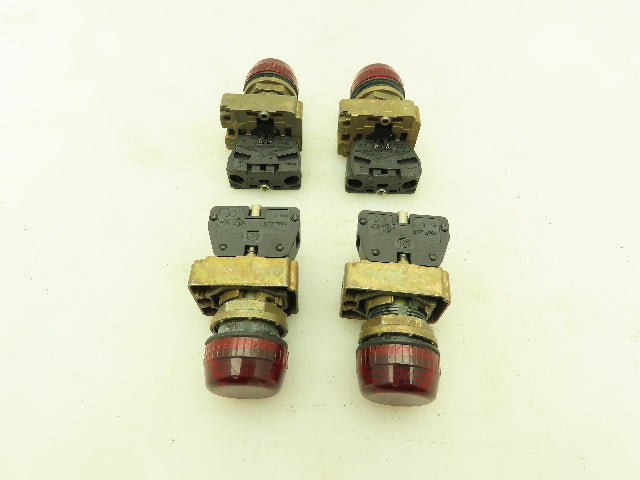 Allen Bradley 800EP-PL4 Optically Enhanced Red Pilot Light 28V Lot of 4
