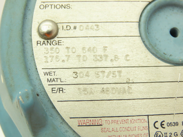 UE United Electric E122-8BS Temperature Switch 15A 480V 350-640° F