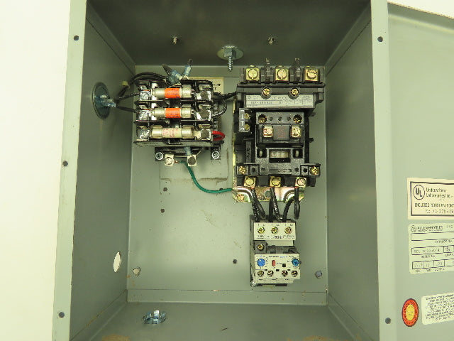 Allen Bradley Combination Motor Starter Overload 3 Ph 600V 12A 27A Enclosure