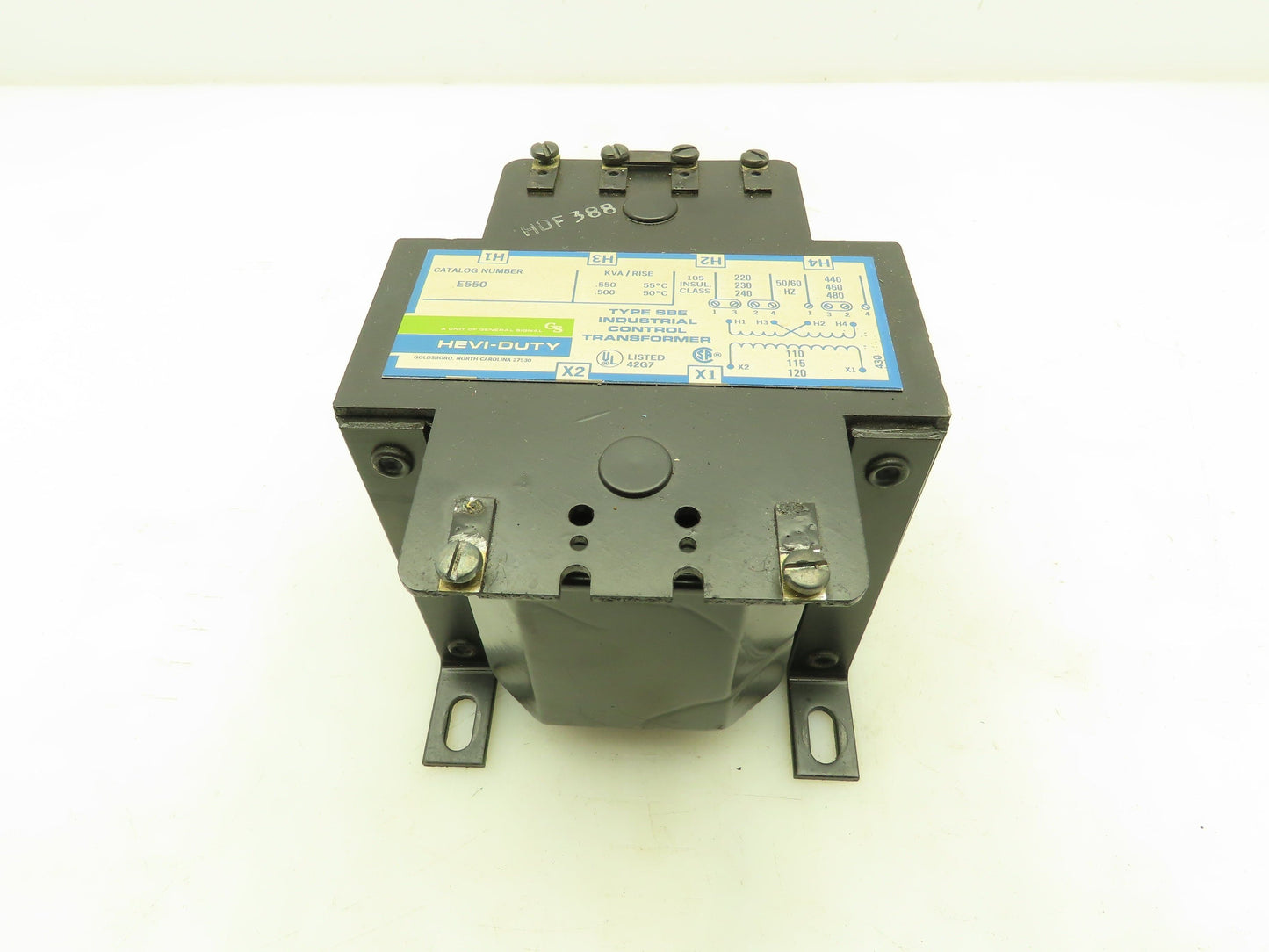 Hevi-Duty E55ON Control Transformer 550VA 120V Output 220-480 Input
