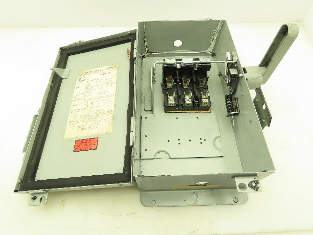 Siemens F321H I-T-E Safety Switch Disconnect Enclosure 30A 240VAC 3 Pole Fusible