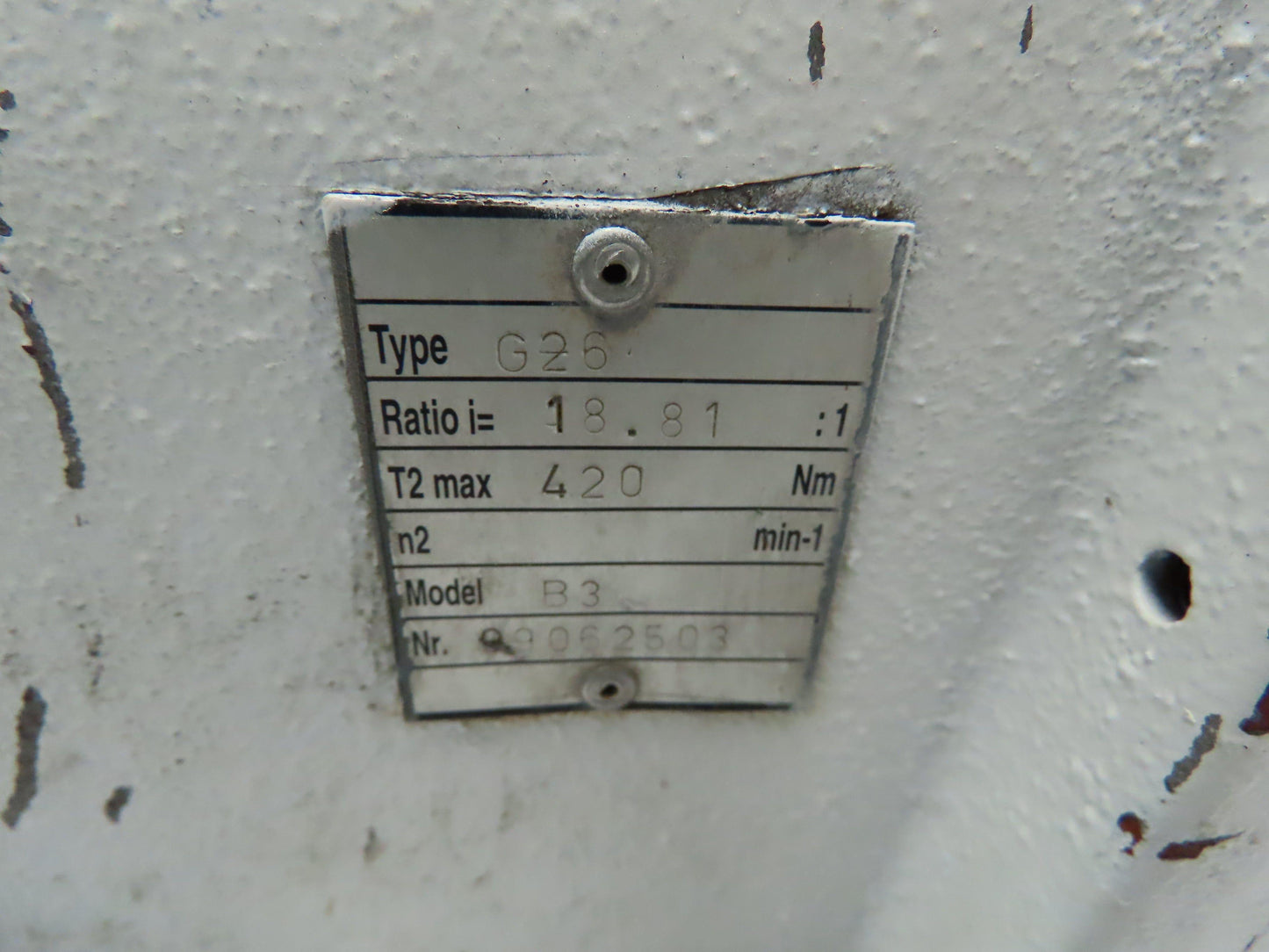 Stroter B3 Type G26 Variable Speed Gearmotor 18:1 Ratio 1-2HP 400/460V 3PH IP55
