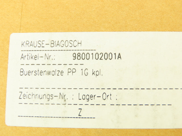 Krause 9800102001A Brush Roller 27x2.25" Brushes 33" Overall For Krause Printer
