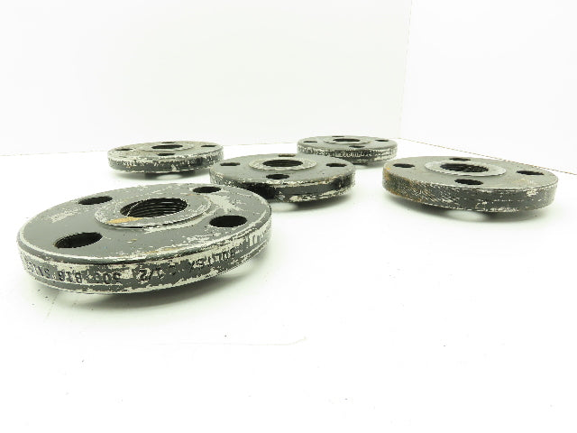 Boltex Class 300 Threaded Flange 1-1/2" NPT 4-Bolt Raised Face LOT OF 5