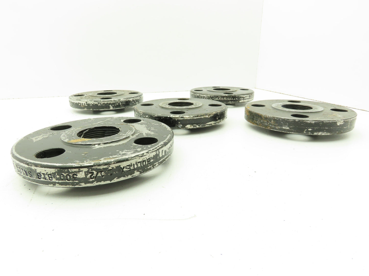 Boltex Class 300 Threaded Flange 1-1/2" NPT 4-Bolt Raised Face LOT OF 5