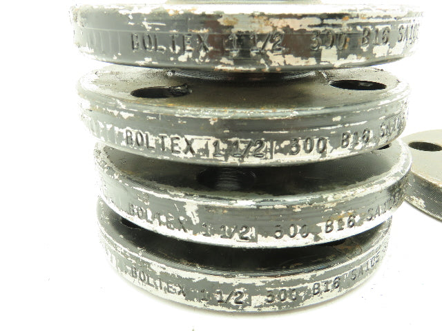 Boltex Class 300 Threaded Flange 1-1/2" NPT 4-Bolt Raised Face LOT OF 5