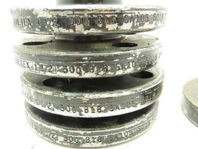 Boltex Class 300 Threaded Flange 1-1/2" NPT 4-Bolt Raised Face LOT OF 5
