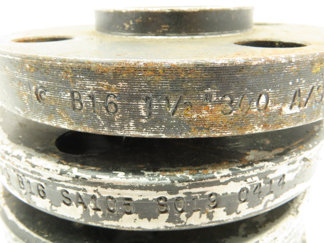Boltex Class 300 Threaded Flange 1-1/2" NPT 4-Bolt Raised Face LOT OF 5