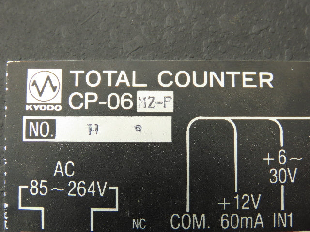 Kyodo Denki CP-06MZ-F Kyodo Total Counter 85-264VAC Input Copies