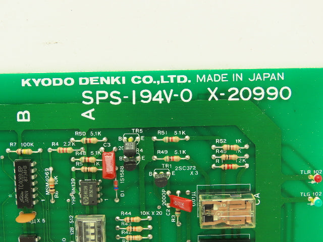 Kyodo Denki SPS-194V-0 X-20990 Control Panel CNC Circuit Board