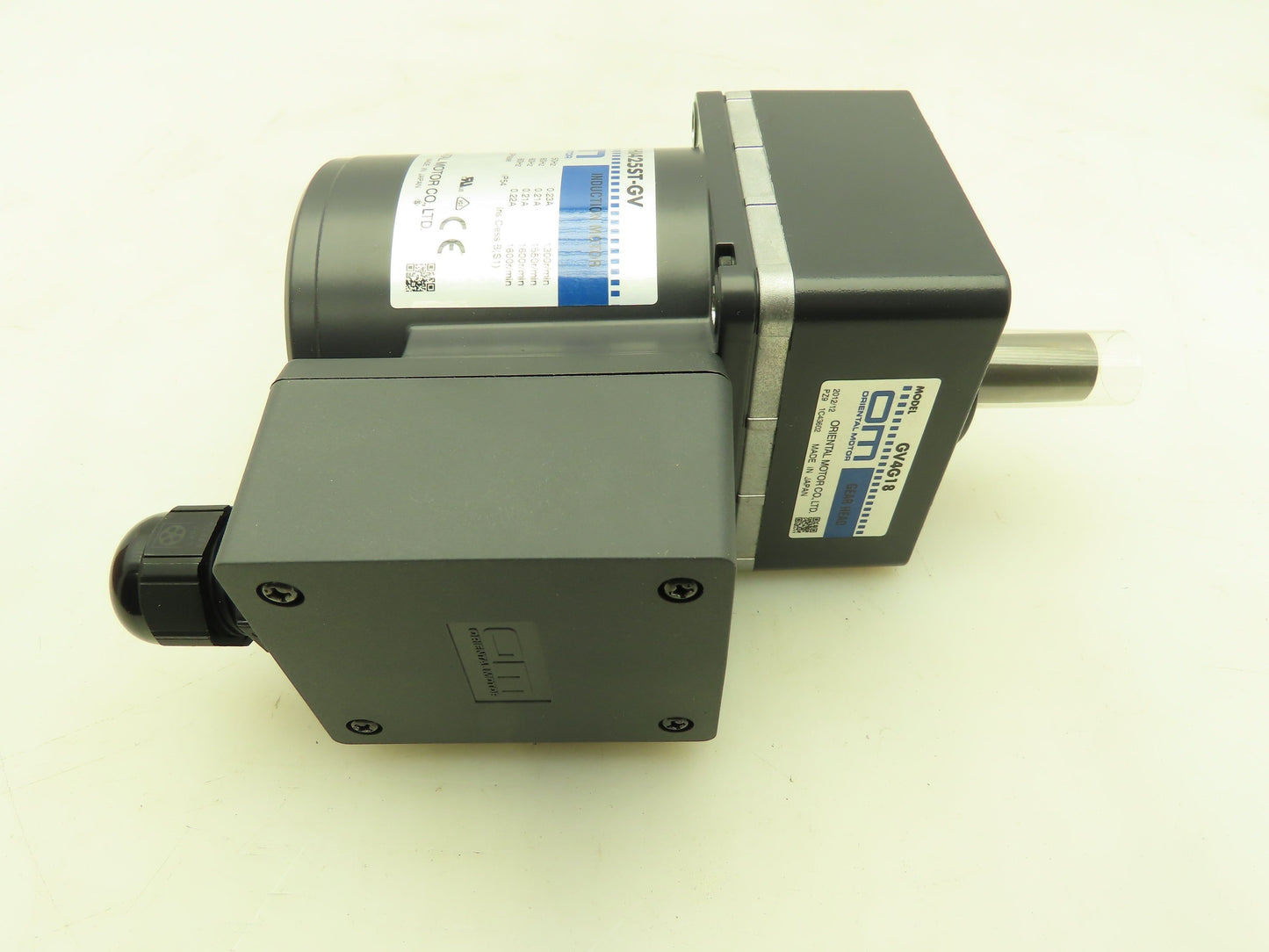 Oriental GV4G18 Induction Gearmotor 1/30Hp 25W 220/230V 3PH 18:1 Gearhead