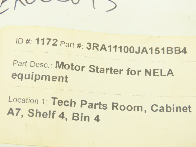 Siemens 3RA11100JA151BB4 Starter Combination