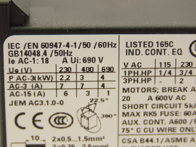 Siemens 3RA11100JA151BB4 Starter Combination