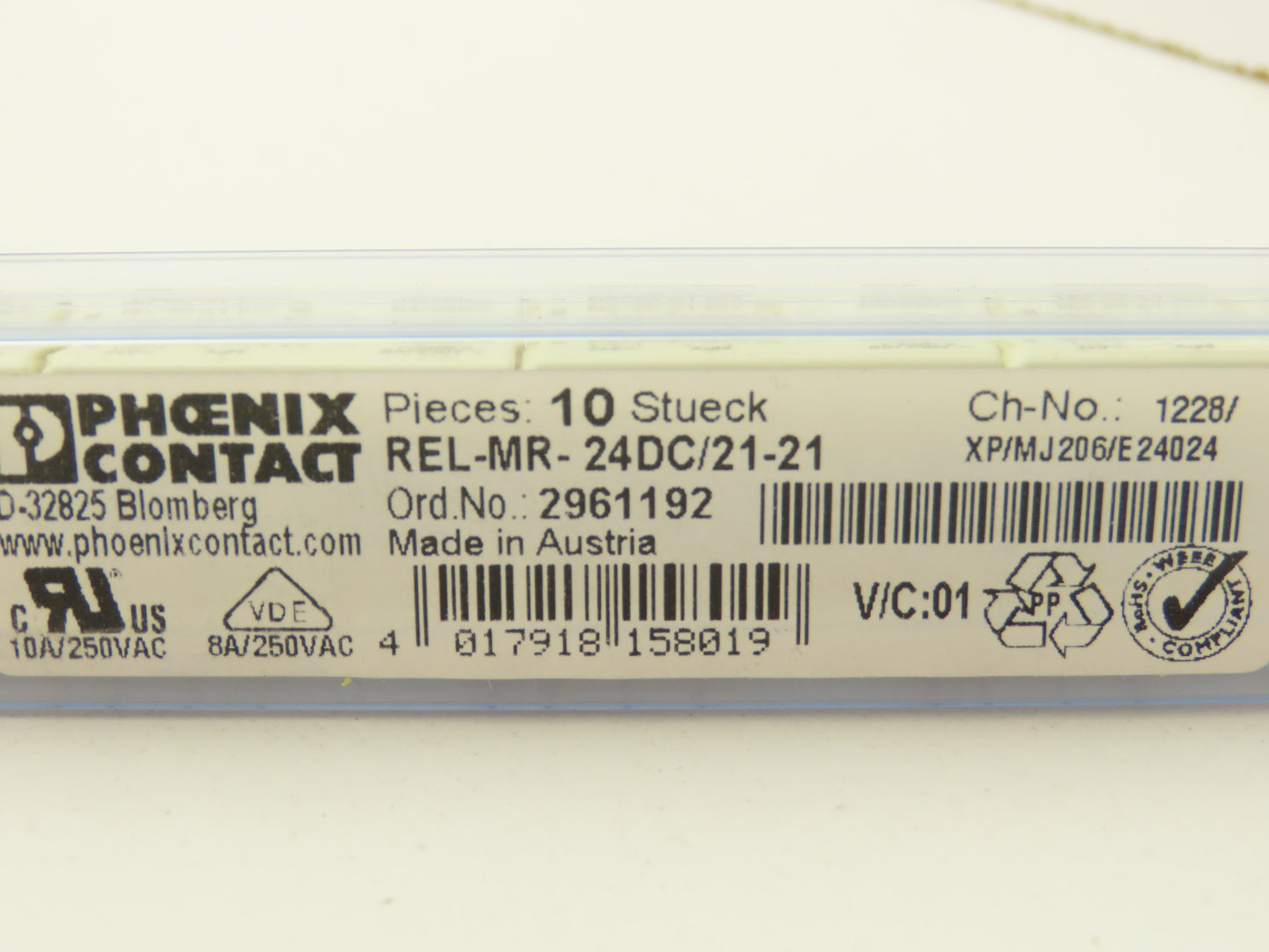 Phoenix Contact REL-MR-24DC/21-21 Relays Lot of 10