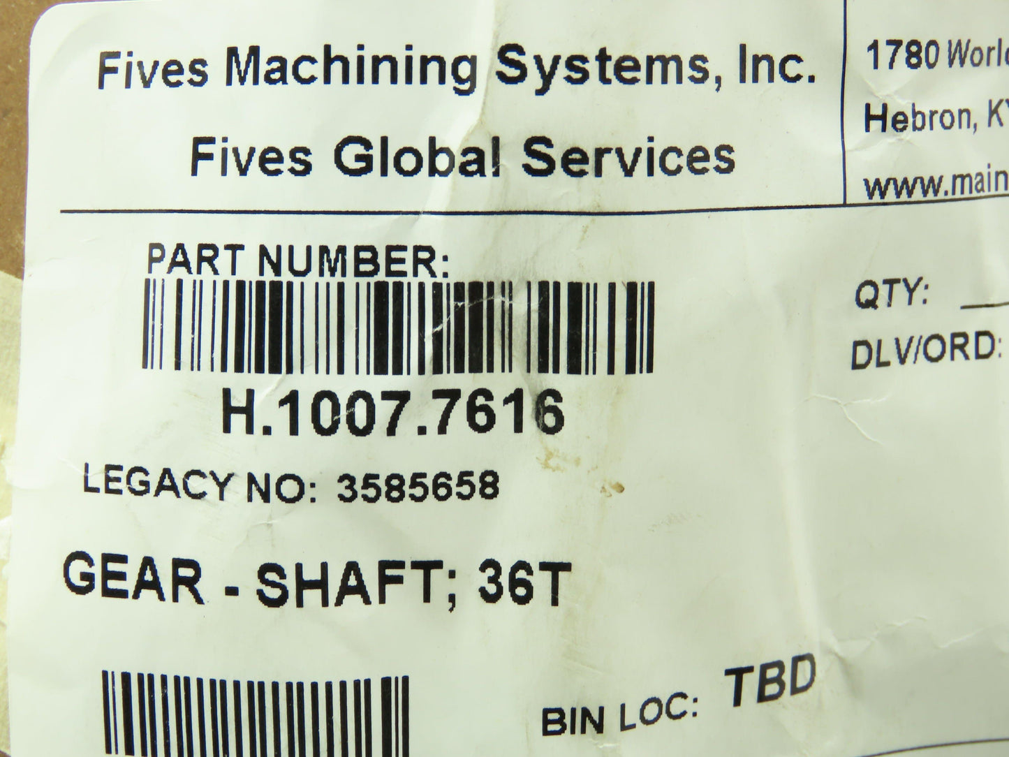 Fives Global Services H.1007.7616 Gear Shaft 36T 3585658 Cincinnati Milacron