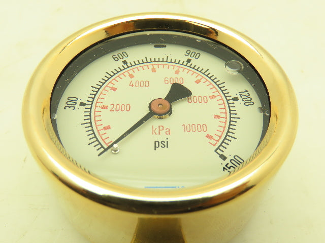 Wika 9456260 Pressure Gauge Liquid Filled 2-1/2" Dial 1500 psi (kPa) 1/4" NPT