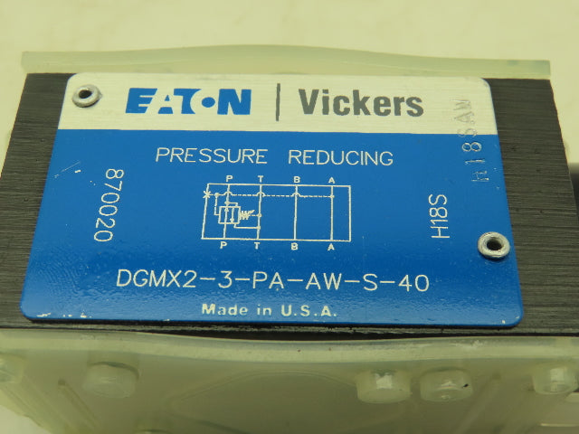 Eaton Vickers DGMX2-3-PA-AW-S-40 Hydraulic Reducing Valve 16 gpm Flow 4500 PSI