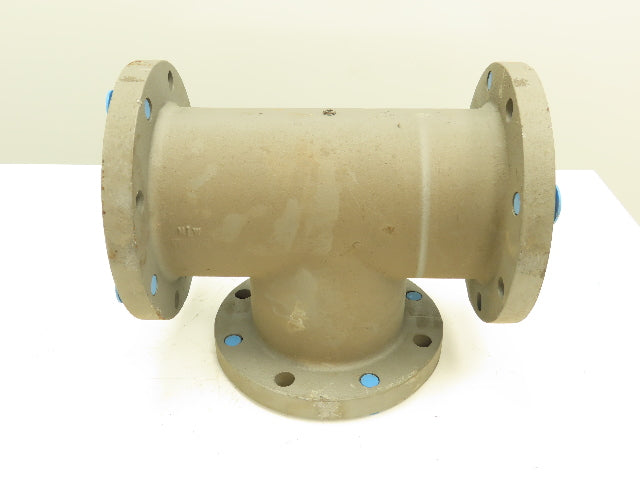 Armco 6" Flanged Tee Pipe Fitting 150# Duct Iron PVDF Kynar Lined RX 503