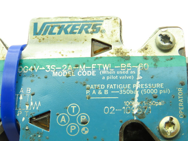 Vickers DG4V-3S-2A-M-FTWL-B5-60 Directional Control Solenoid Valve Stack 120V