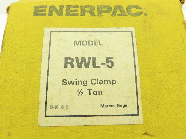 Enerpac RWL-5 Single Acting Left Hand Swing Clamp Cylinder Threaded Body 1/2 Ton